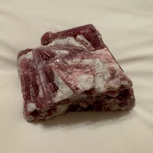 Pink and White Raw Tourmaline Crystal